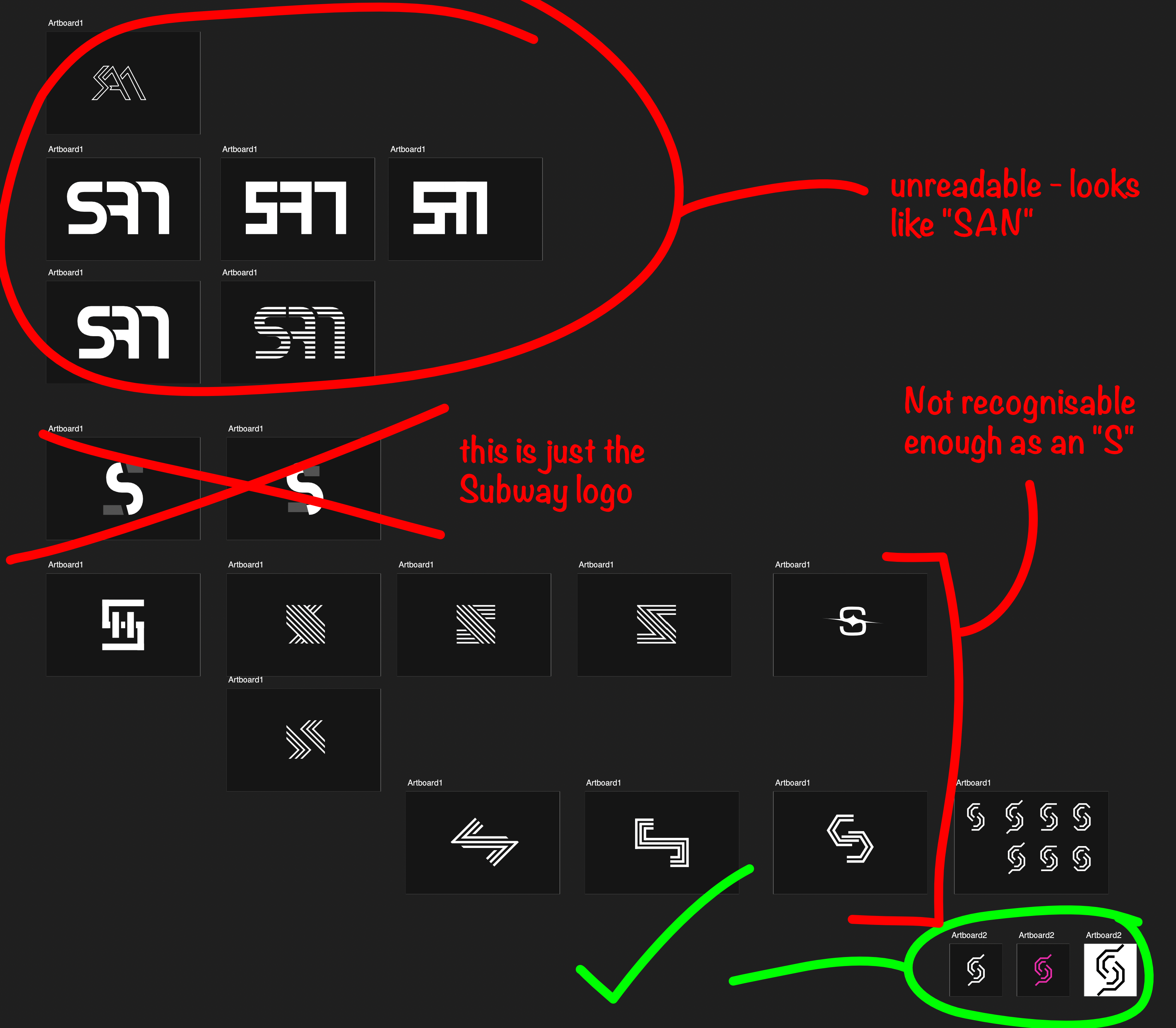 A screenshot of the logo design process